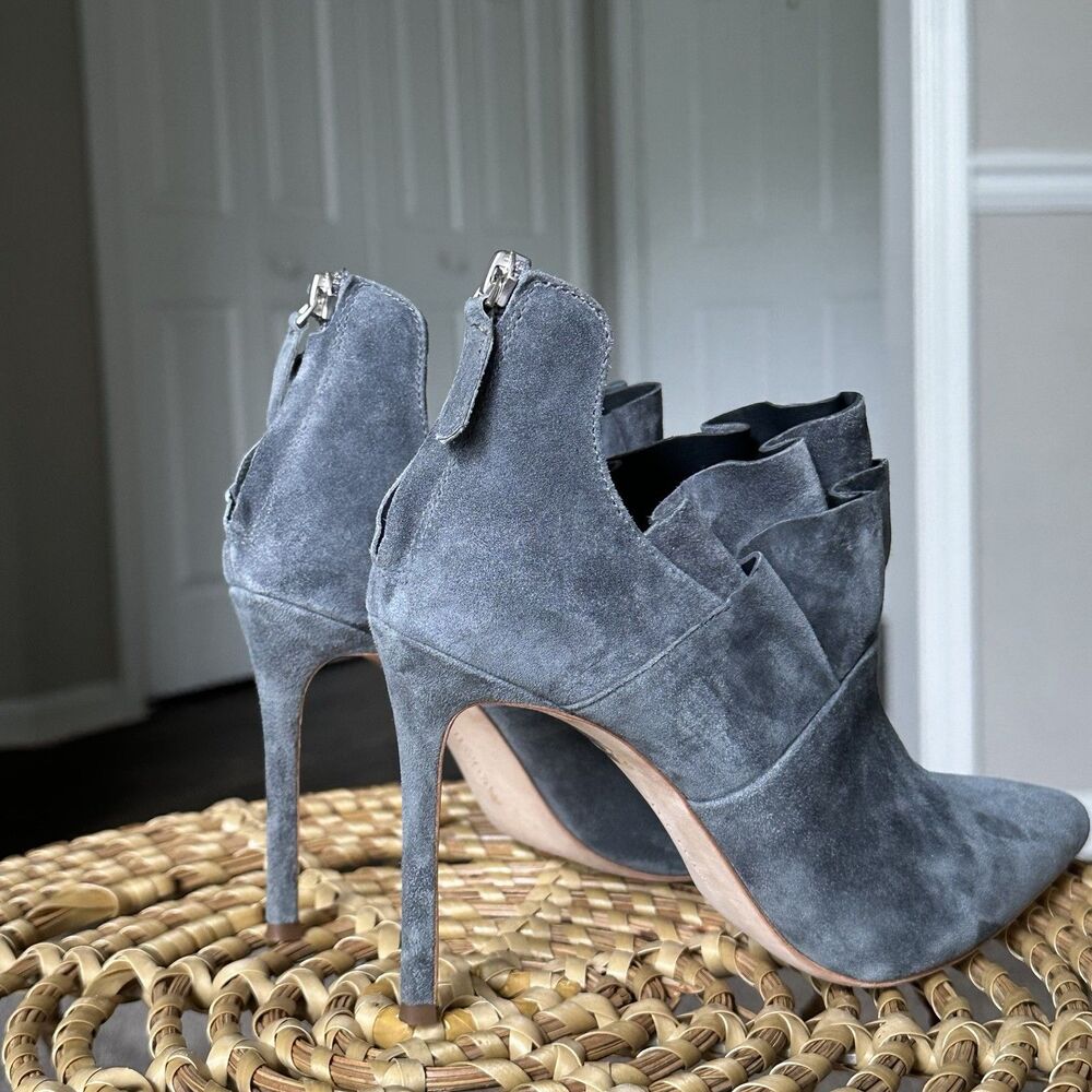 Pour La Victoire Ceara Stiletto Suede Ankle Boot Light Grey Blue Womens US 7.5 - Picture 2 of 12